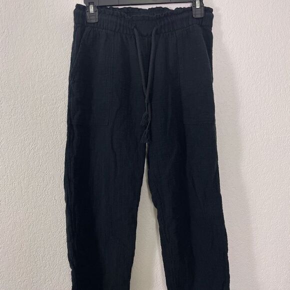 Madewell Black Soft Straight Leg Pull On Pants - Picture 3 of 7